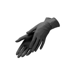 Перчатки виниловые черные gloves 100шт  (50пар) Размер M