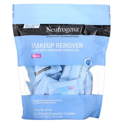 Neutrogena, очищающие салфетки для снятия макияжа, одиночные, 20 влажных салфеток
