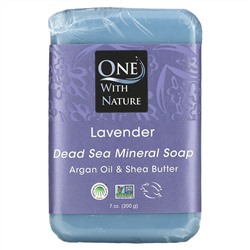 One with Nature, Dead Sea Mineral Soap Bar, Lavender, 7 oz (200 g)