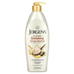 Jergens, Enriching Shea Butter, увлажняющий лосьон с маслом ши, 496 мл