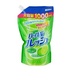 Mitsuei Средство  для мытья посуды, фруктов и овощей аромат лайма мягкая упаковка 1000мл СУ