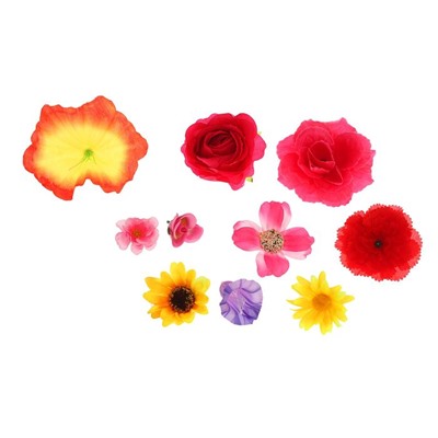Цветы искусственные набор для рукоделия, 20-30шт МИКС Ассорти