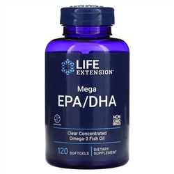 Лайф Экстэншн, Mega EPA/DHA, 120 капсул