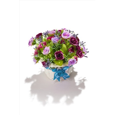 Букет искусственные цветы декоративные розы композиция цветочная корзина "Дикие розы" MERSADA #835218