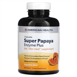 American Health, Super Chewable Papaya Enzyme Plus, 360 таблеток