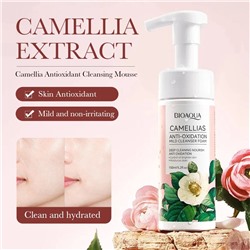 Антиоксидантный очищающий мусс с экстрактом камелии Bioaqua Camellias Anti-Oxidation Mild Foam Cleanser 150мл