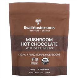 Real Mushrooms, Горячий шоколад с грибами и 5 защитниками, 240 г