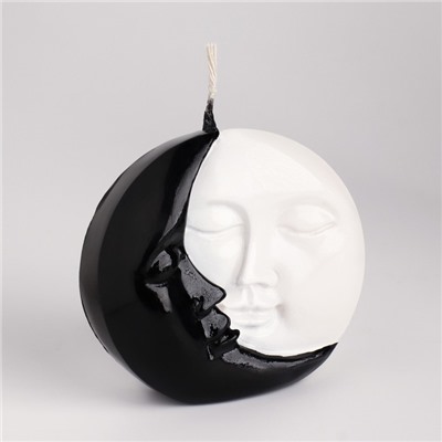 Свеча фигурная "Солнце и луна", 6х2,5 см, бело-черная