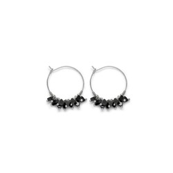 HEMATITE SMALL HEARTS HOOPS