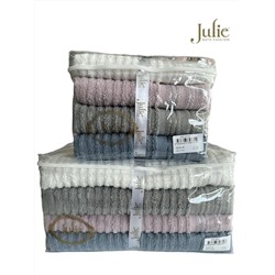 Комплект полотенец Julie    2 шт  70*140, 50*90 один цвет  сбор упаковки 4 комплекта  разного цвета