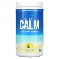 Natural Vitality, CALM, смесь для приготовления антистресс-напитка, сладкий лимон, 453 г (16 унций)