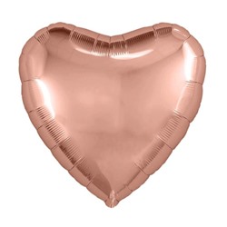 Шар фольгированный "Сердце" 10 дюймов / Розовое золото