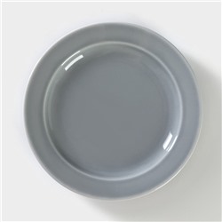 Тарелка фарфоровая «Акварель», d=17,5 см, цвет светло-серый