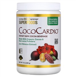 California Gold Nutrition, CocoCardio, Certified Organic Instant Dark Cocoa Beverage with Beet Juice & Hibiscus, 7.93 oz (225 g)