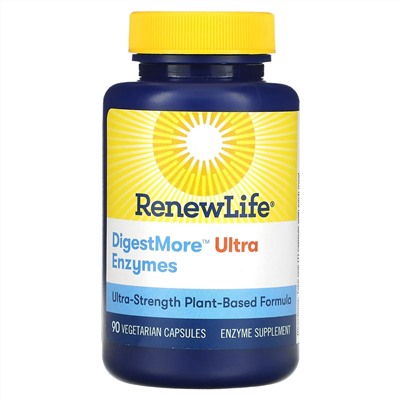 Renew Life, DigestMore Ultra Enzymes, 90 вегетарианских капсул